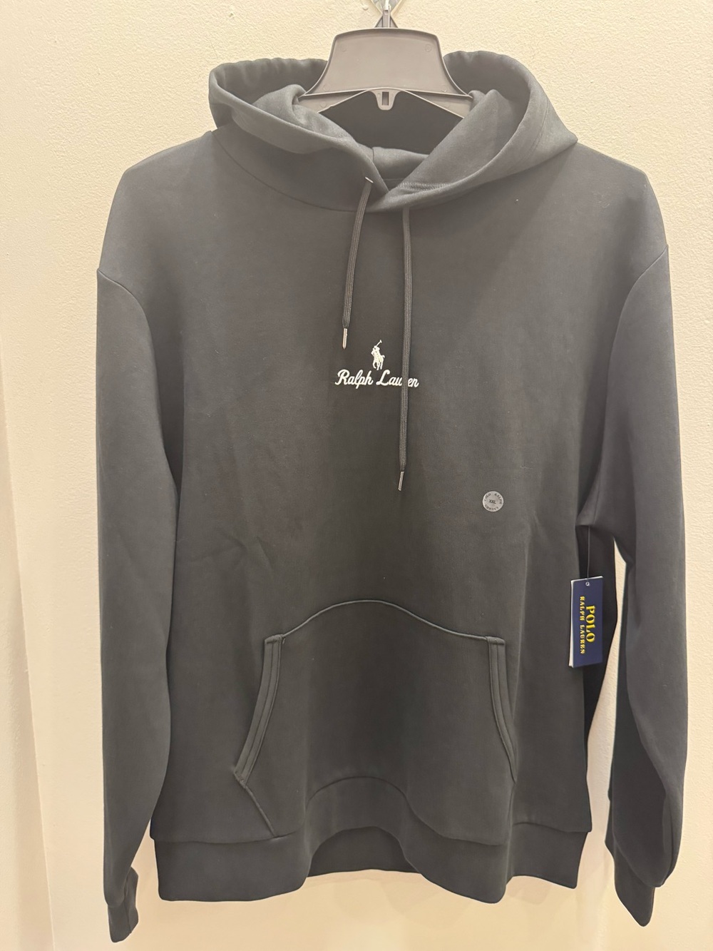 Ralph Lauren Men’s Black Pullover Hoodie with Small White Logo/XXL/ NWT